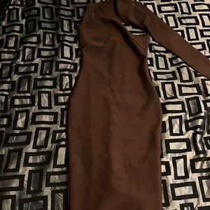 beautiful brown dress, midi
